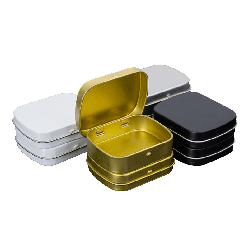 Multicolor Custom Printed Square Hinged Metal Tin Box Case Packaging Container